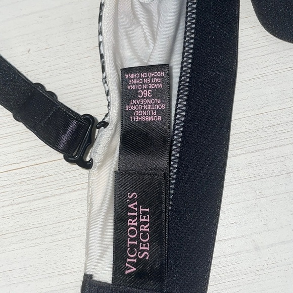 Victoria’s Secret Houndstooth Bombshell Bra Add 2 Cup Sizes 36C VS L Panties 💕 - Picture 8 of 16